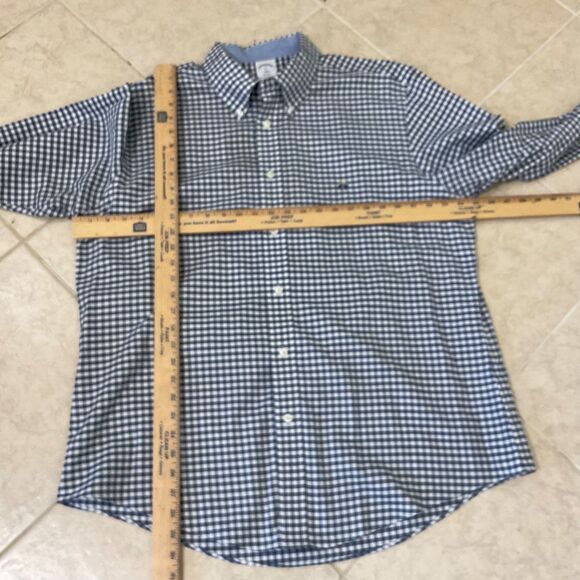 Brooks Brothers 1818 Shirt Men XL Blue Check Gingham Non Iron Regent Button Down - Picture 5 of 10